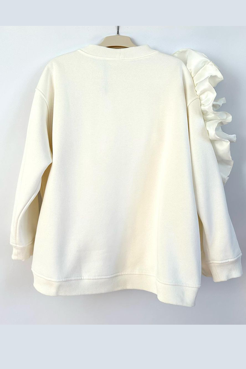 Sweats décontractés à col rond en forme de fleur