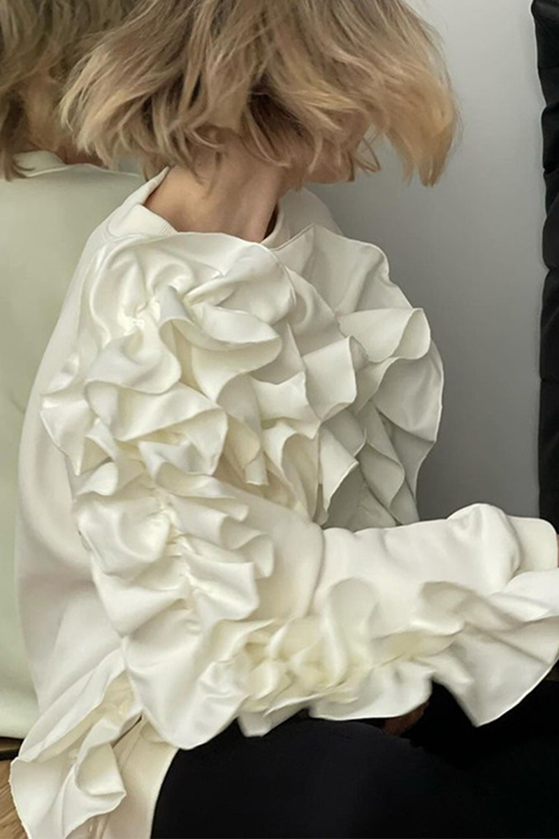 Sweats décontractés à col rond en forme de fleur