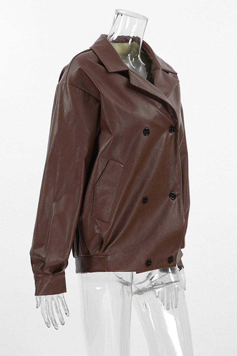 Vêtements d'extérieur décontractés, style streetwear, à boutons, col rabattu.