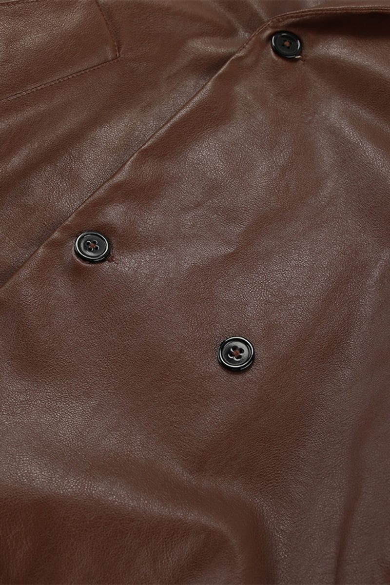 Vêtements d'extérieur décontractés, style streetwear, à boutons, col rabattu.