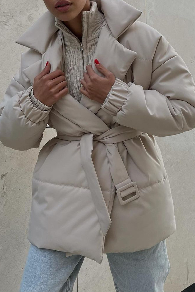 Vêtements d'extérieur décontractés à lacets et col montant (4 couleurs)