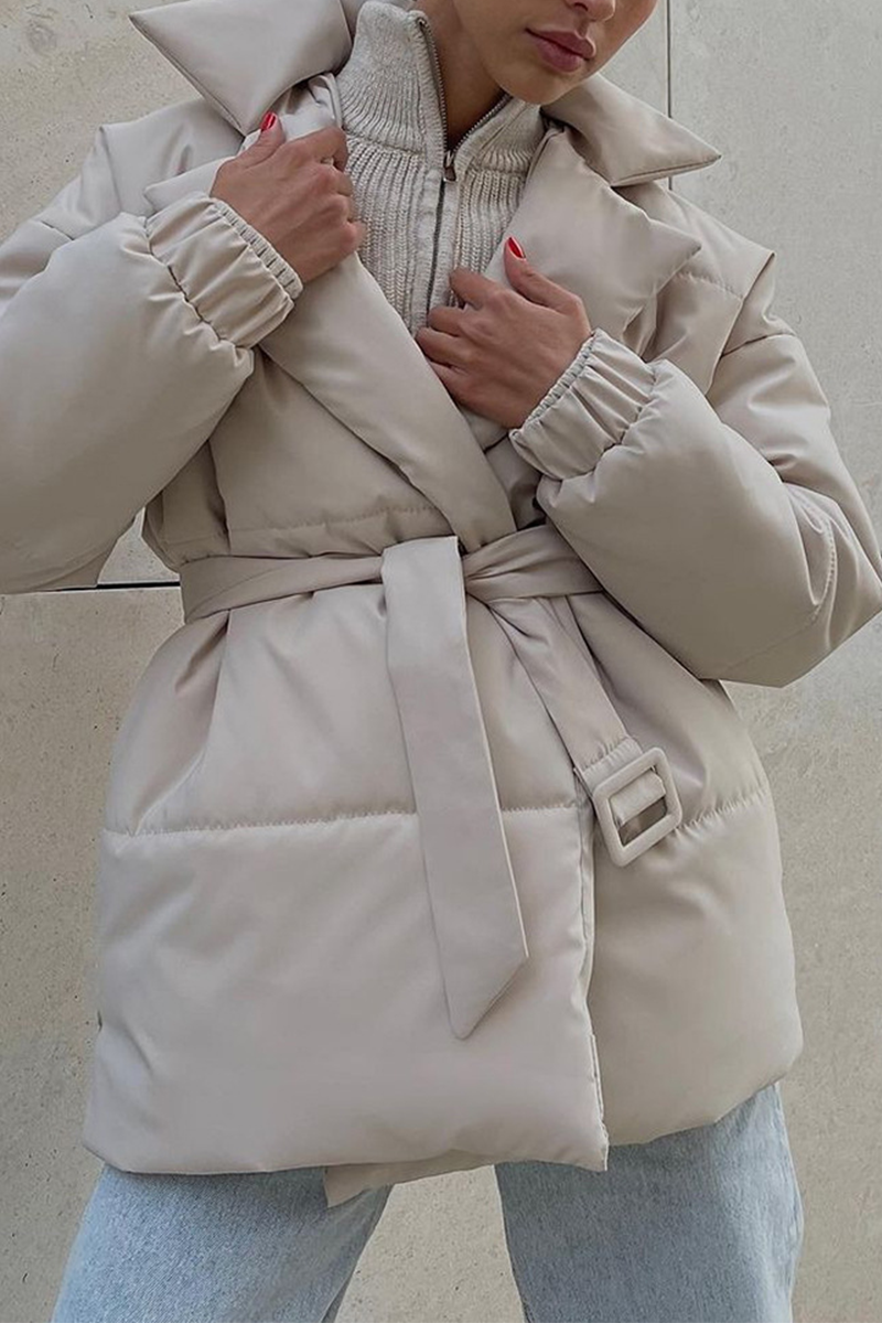 Vêtements d'extérieur décontractés à lacets et col montant (4 couleurs)