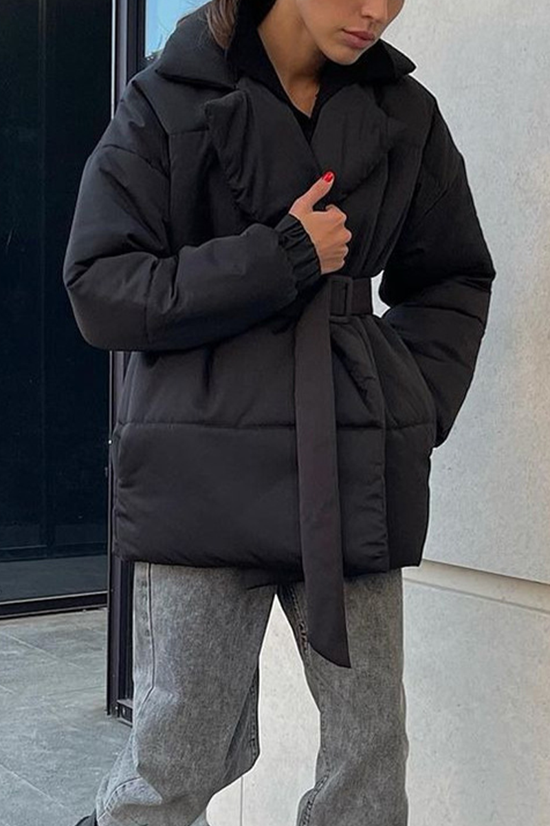 Vêtements d'extérieur décontractés à lacets et col montant (4 couleurs)