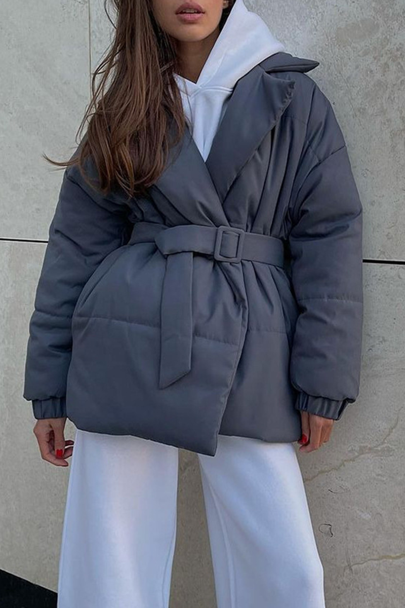 Vêtements d'extérieur décontractés à lacets et col montant (4 couleurs)