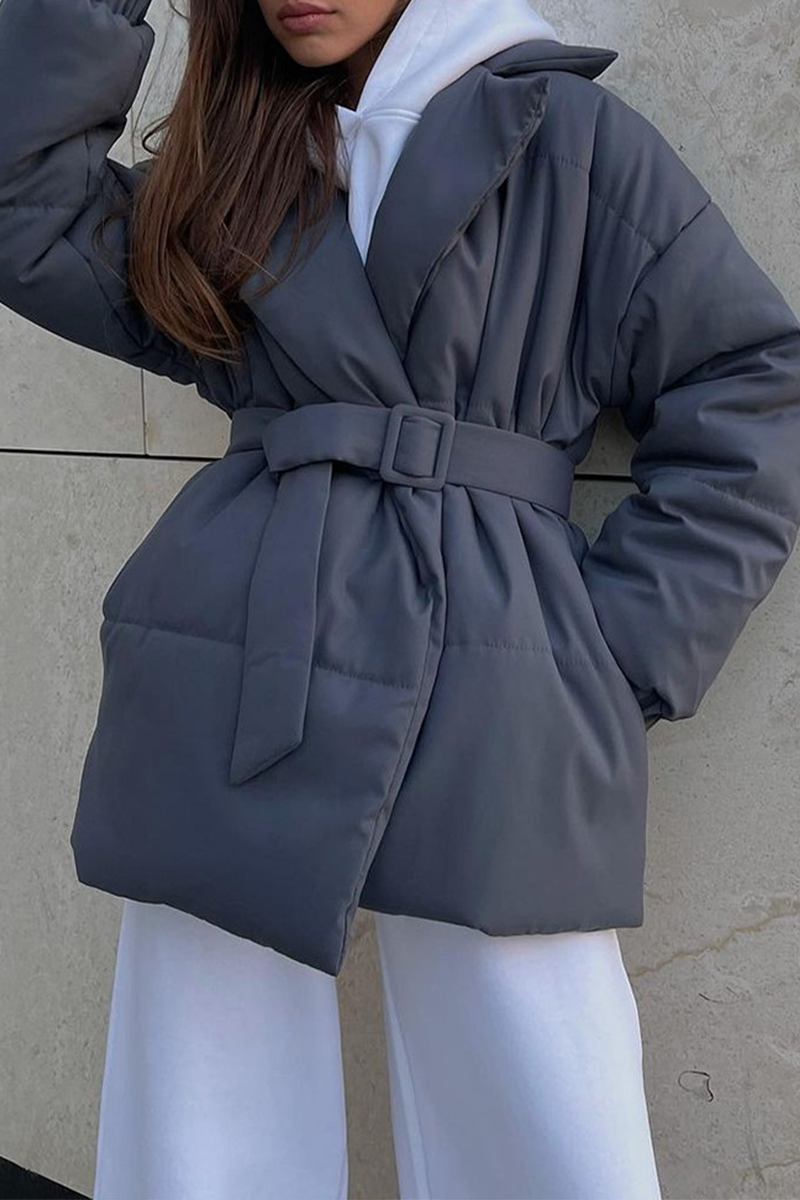 Vêtements d'extérieur décontractés à lacets et col montant (4 couleurs)