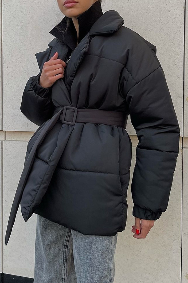 Vêtements d'extérieur décontractés à lacets et col montant (4 couleurs)