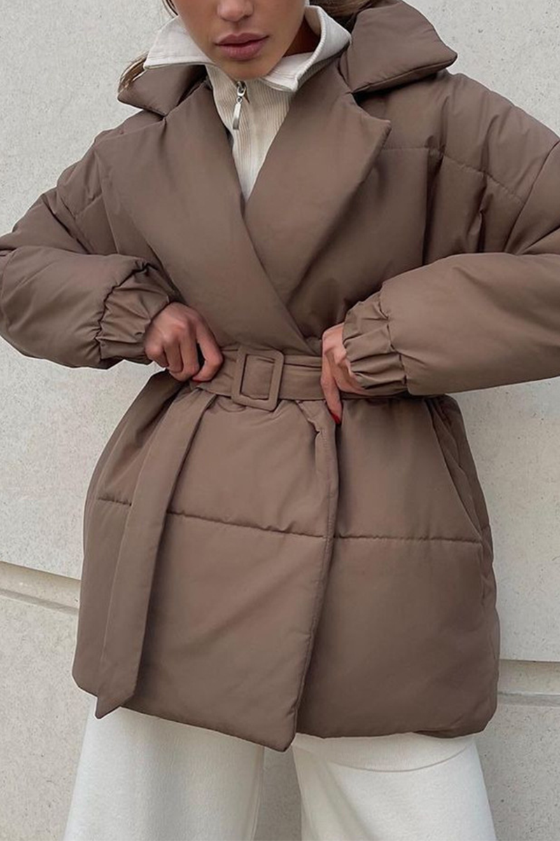 Vêtements d'extérieur décontractés à lacets et col montant (4 couleurs)