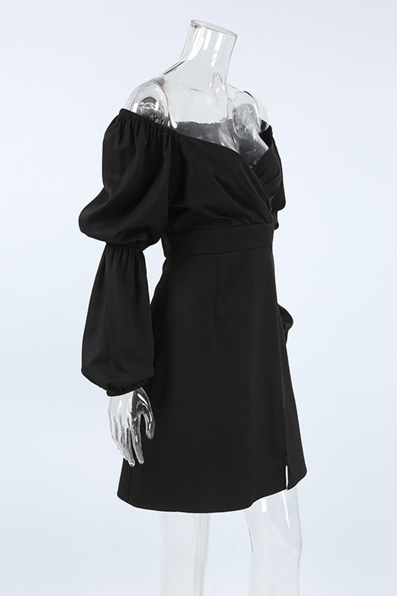 Robes Sexy à Décolleté en V, Taille Évasée et Fente