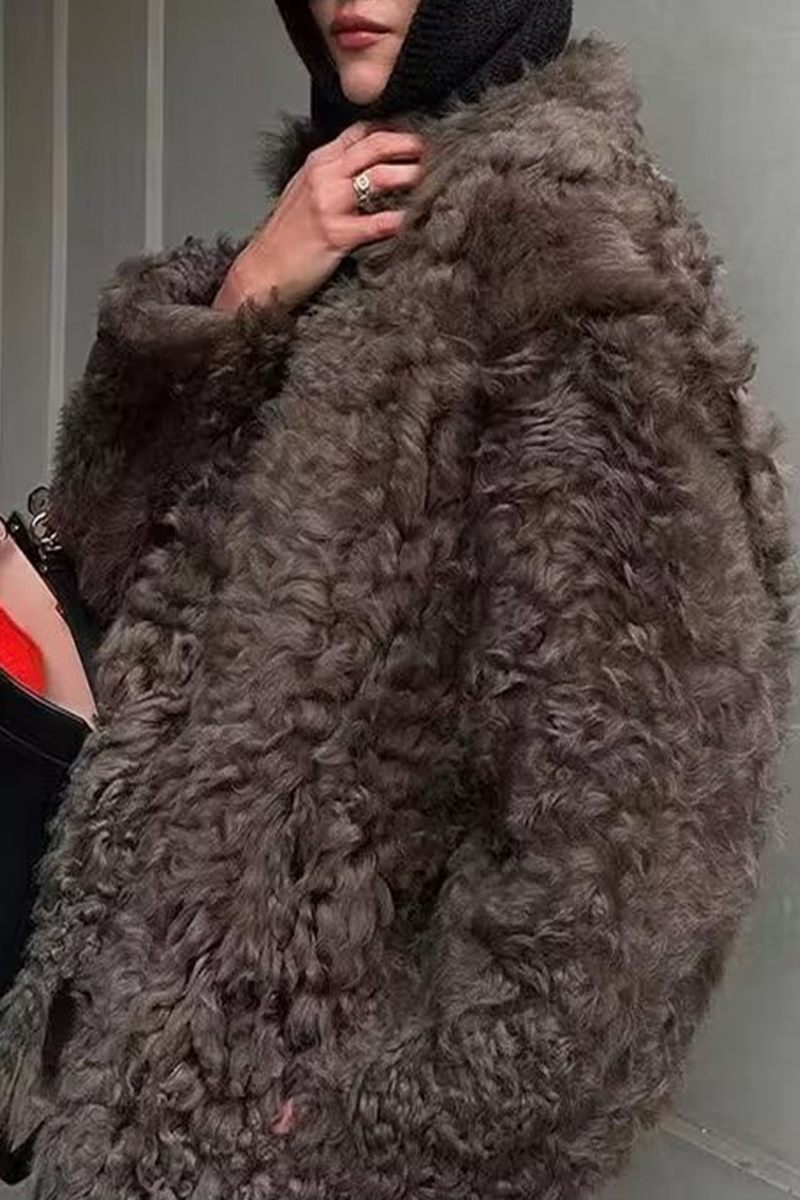 Vêtements d'extérieur décontractés, style streetwear, à boutons, col montant moelleux (3 couleurs)