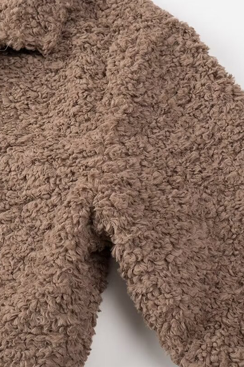 Vêtements d'extérieur décontractés, style streetwear, à boutons, col montant moelleux (3 couleurs)