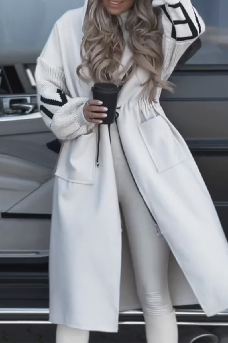 Vêtements d'extérieur à capuche, style décontracté, avec poches, patchwork et contrastes (7 couleurs)