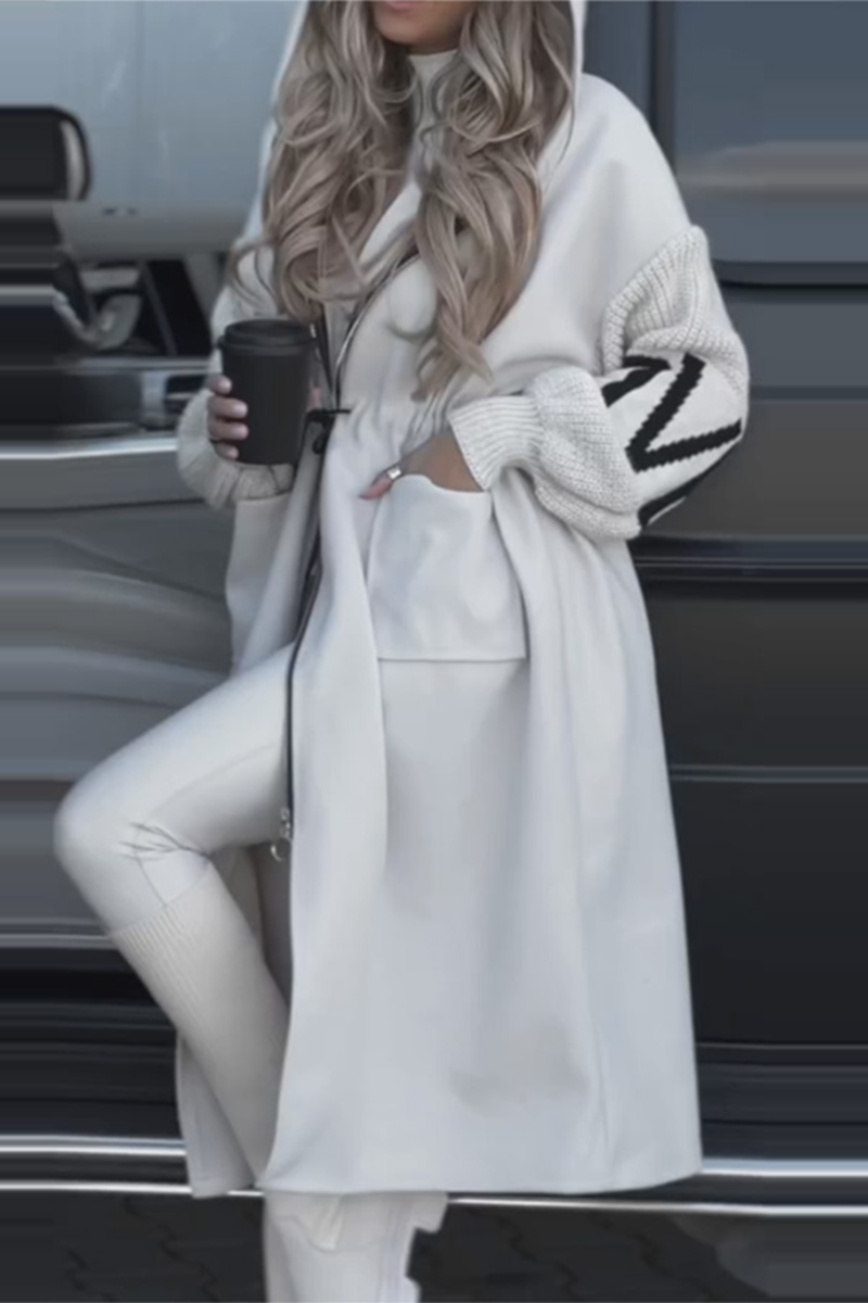 Vêtements d'extérieur à capuche, style décontracté, avec poches, patchwork et contrastes (7 couleurs)