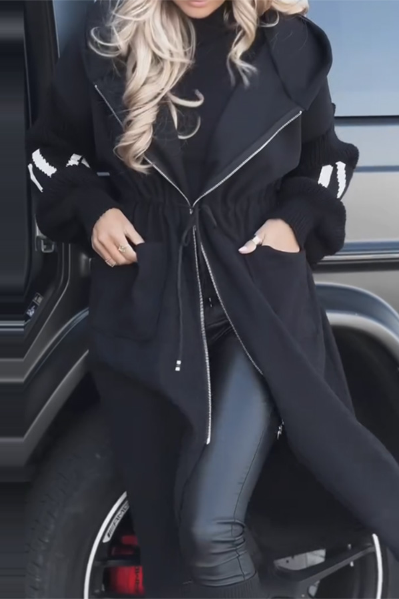 Vêtements d'extérieur à capuche, style décontracté, avec poches, patchwork et contrastes (7 couleurs)