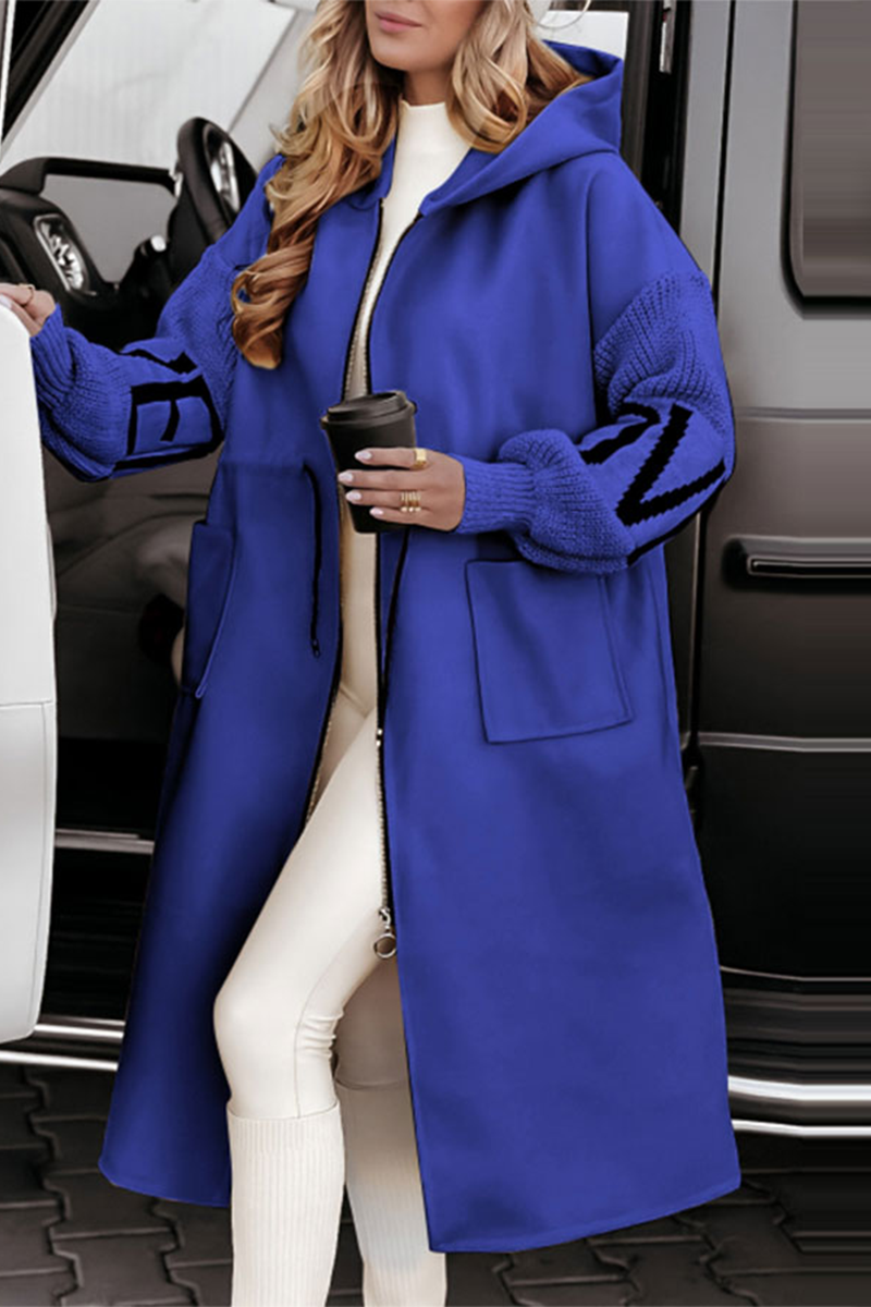 Vêtements d'extérieur à capuche, style décontracté, avec poches, patchwork et contrastes (7 couleurs)