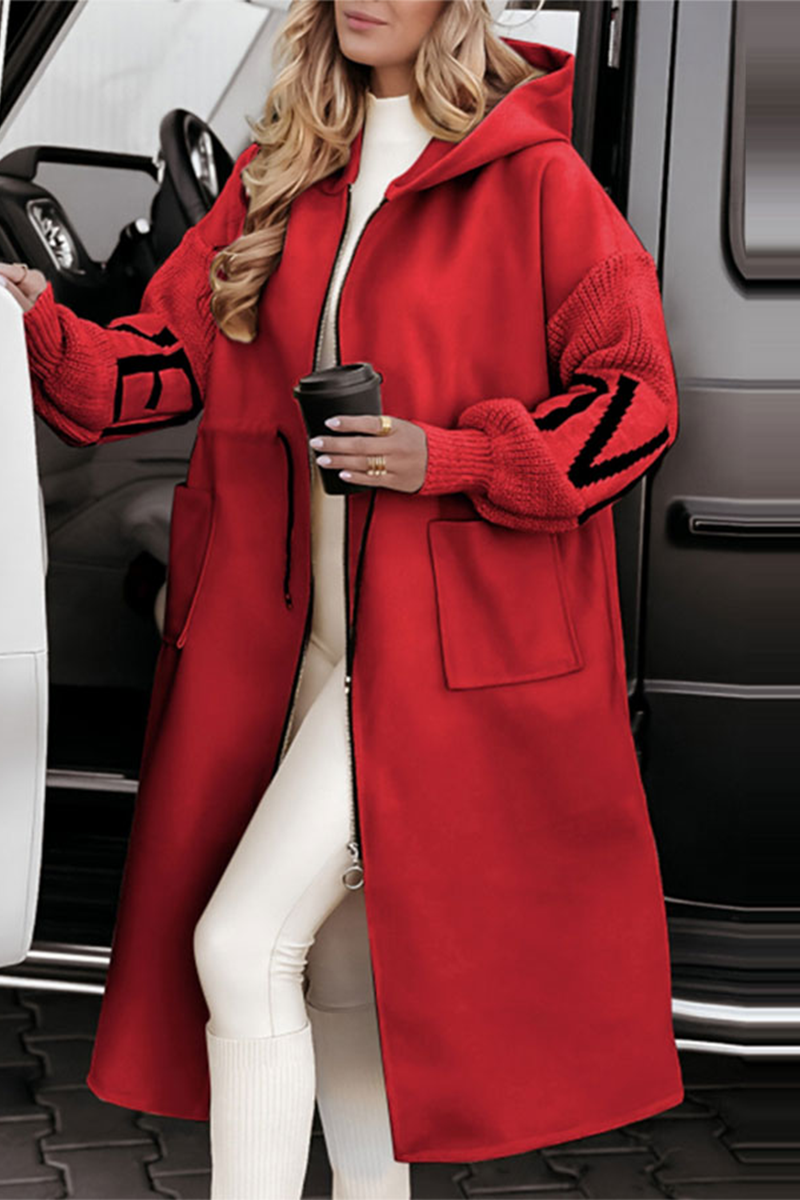 Vêtements d'extérieur à capuche, style décontracté, avec poches, patchwork et contrastes (7 couleurs)