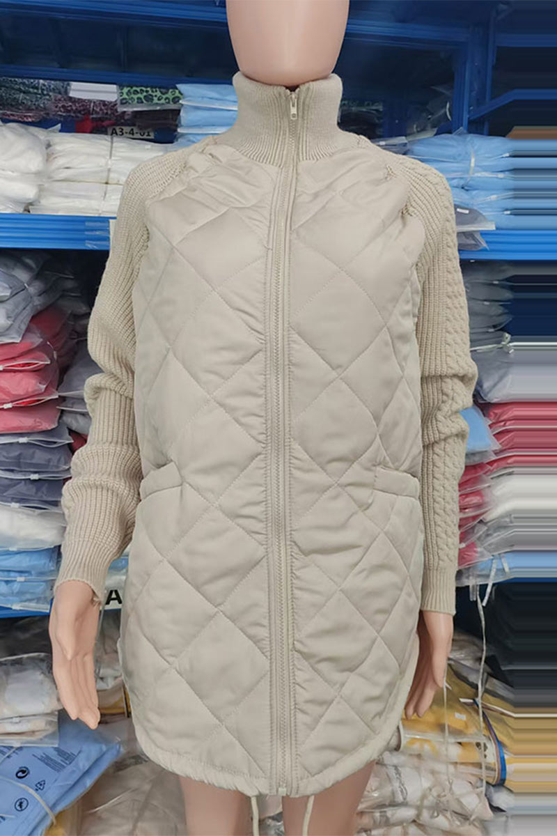 Vêtements d'extérieur décontractés à col mandarin et fermeture éclair, en patchwork (5 couleurs)