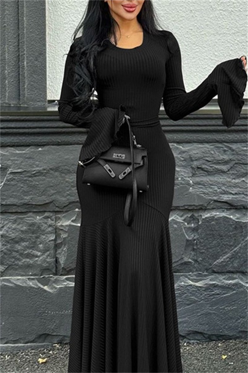 Robes longues décontractées à col rond (3 couleurs)