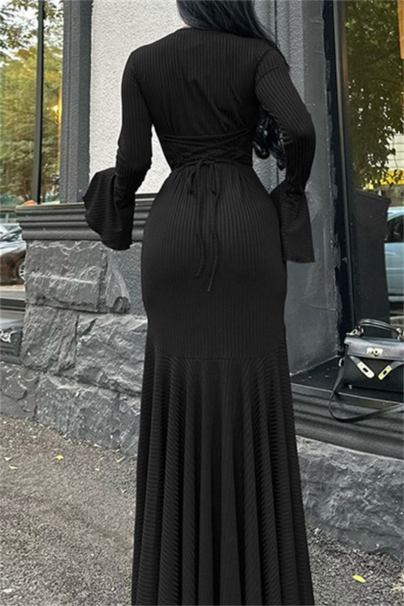 Robes longues décontractées à col rond (3 couleurs)