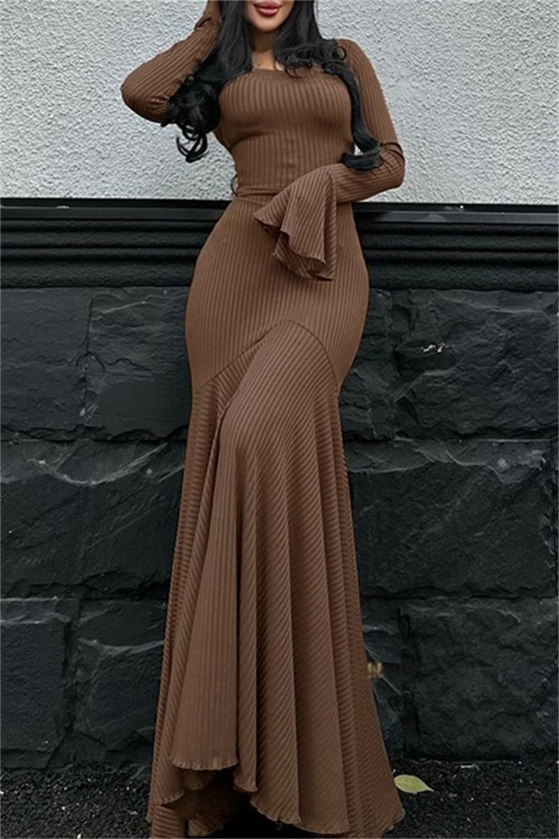 Robes longues décontractées à col rond (3 couleurs)