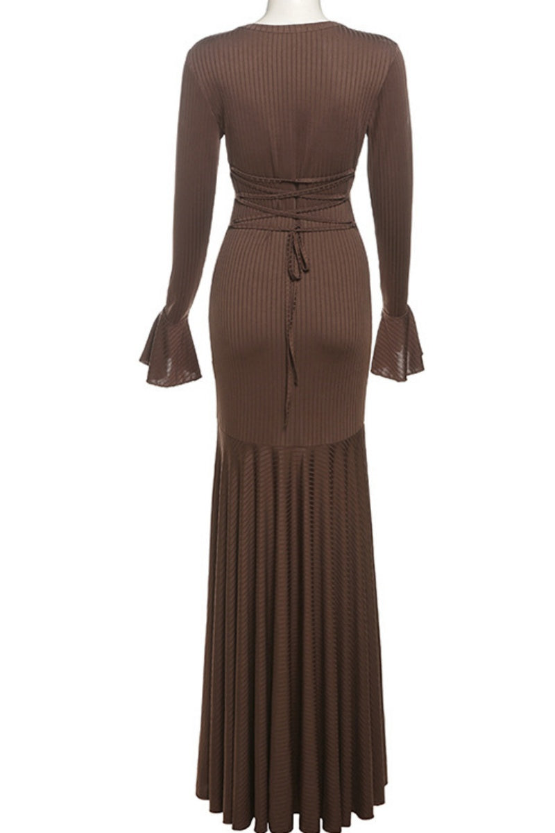 Robes longues décontractées à col rond (3 couleurs)