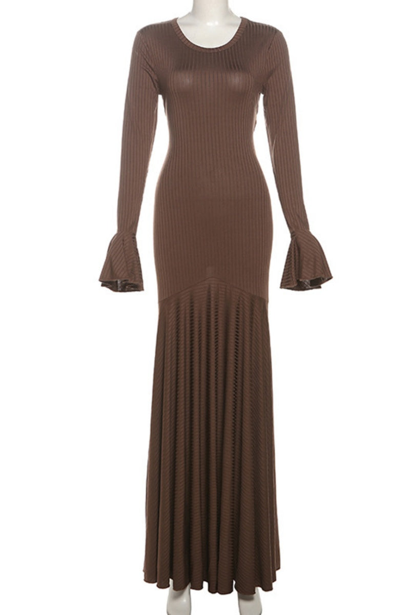 Robes longues décontractées à col rond (3 couleurs)