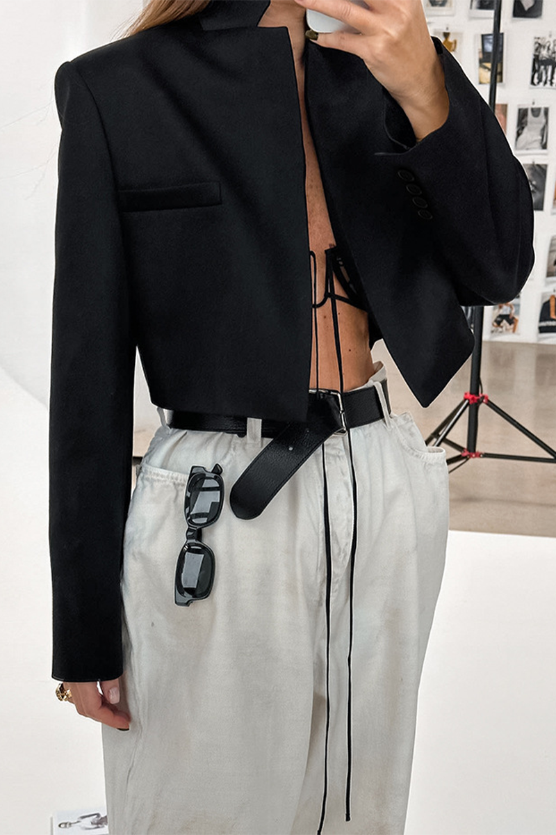 Vêtements d'extérieur décontractés à col mandarin, avec boutons et patchwork, pour tous les jours.