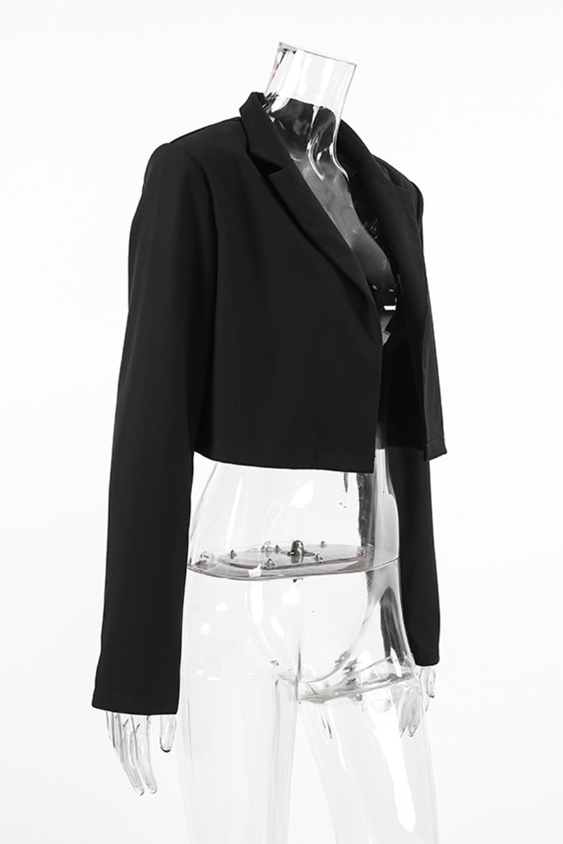 Vêtements d'extérieur décontractés à col mandarin, avec boutons et patchwork, pour tous les jours.