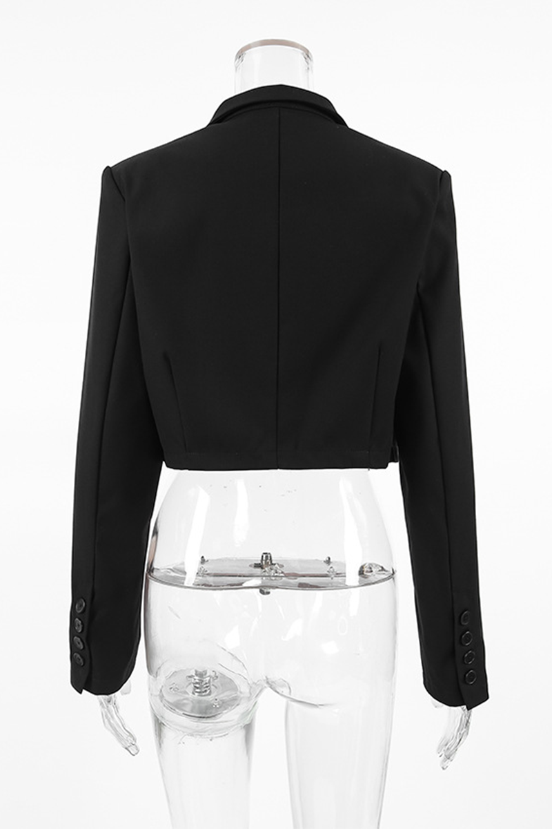 Vêtements d'extérieur décontractés à col mandarin, avec boutons et patchwork, pour tous les jours.