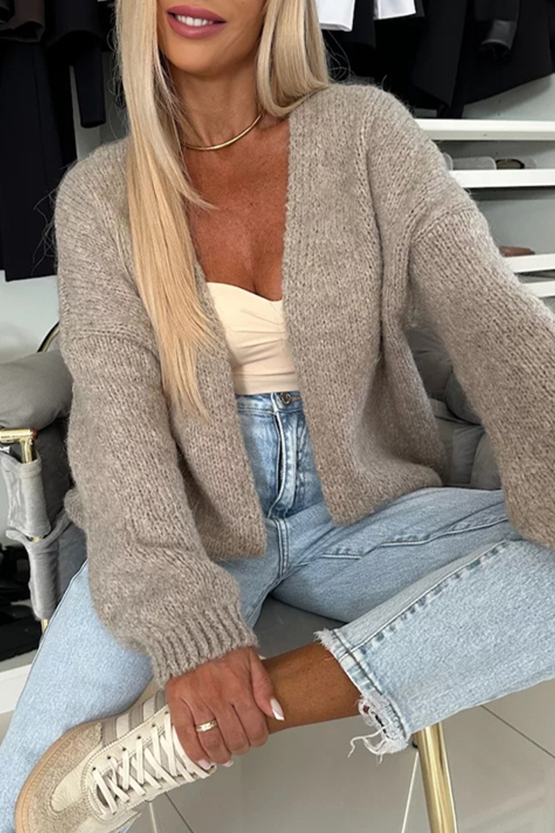 Vêtements d'extérieur décontractés à col en V, tissés au quotidien (4 couleurs)