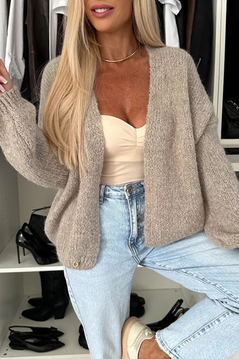 Vêtements d'extérieur décontractés à col en V, tissés au quotidien (4 couleurs)