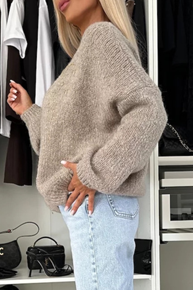 Vêtements d'extérieur à col en V, unis, en tissu, pour tous les jours.