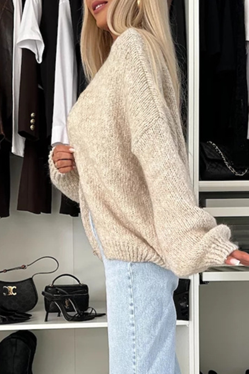 Vêtements d'extérieur à col en V, unis, en tissu, pour tous les jours.