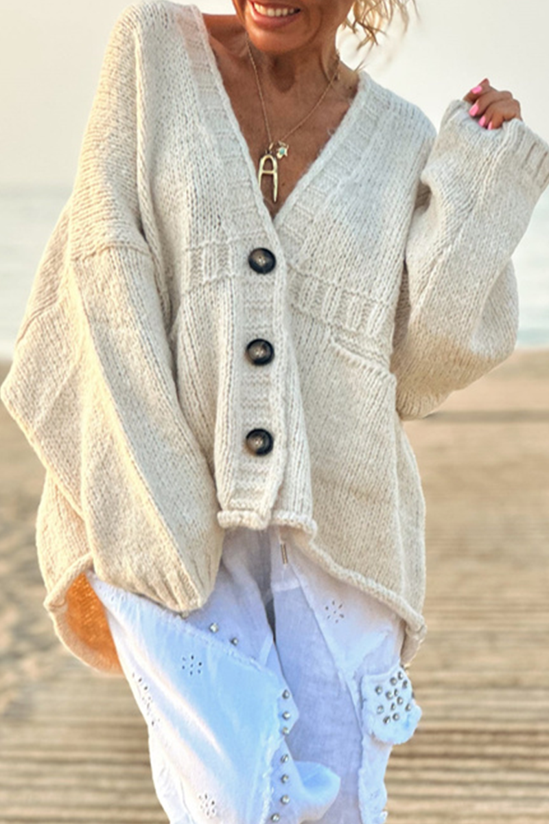 Vêtements d'extérieur décontractés à porter au quotidien, avec poches, boutons et col en V.