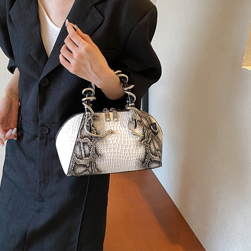 Sacs à fermeture éclair en patchwork uni, style streetwear