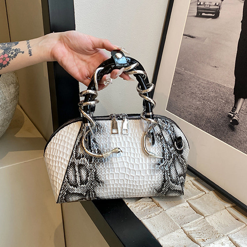 Sacs à fermeture éclair en patchwork uni, style streetwear