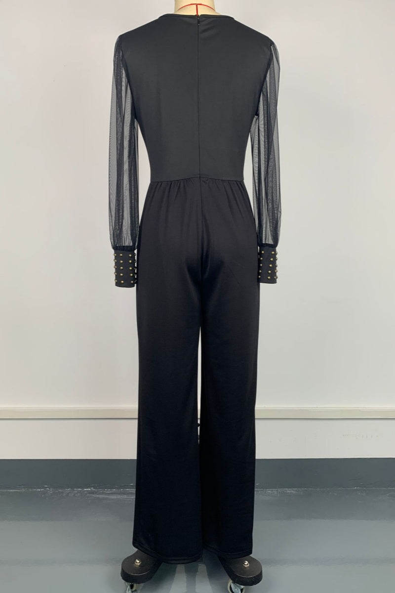 Combinaisons décontractées à col en V, transparentes et taille standard.