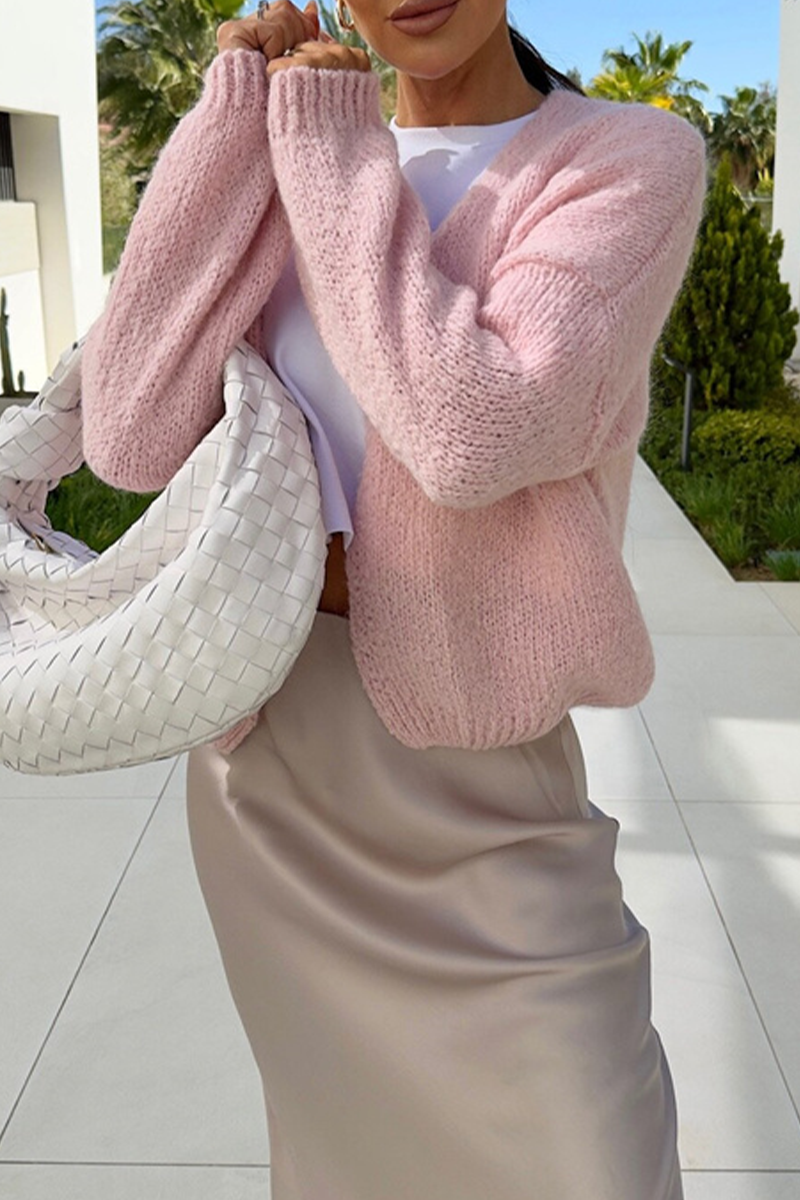 Vêtements d'extérieur décontractés, patchwork, col en V, couleur unie (4 couleurs)