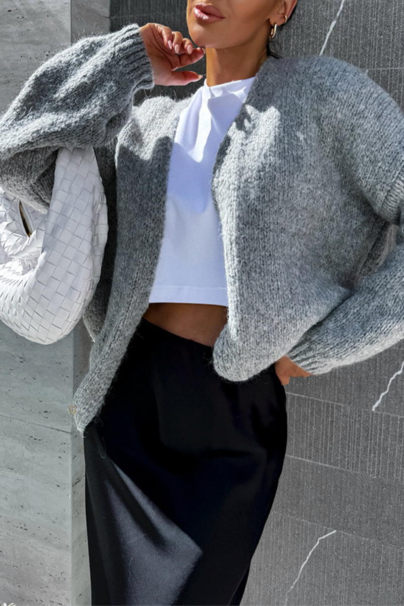 Vêtements d'extérieur décontractés, patchwork, col en V, couleur unie (4 couleurs)