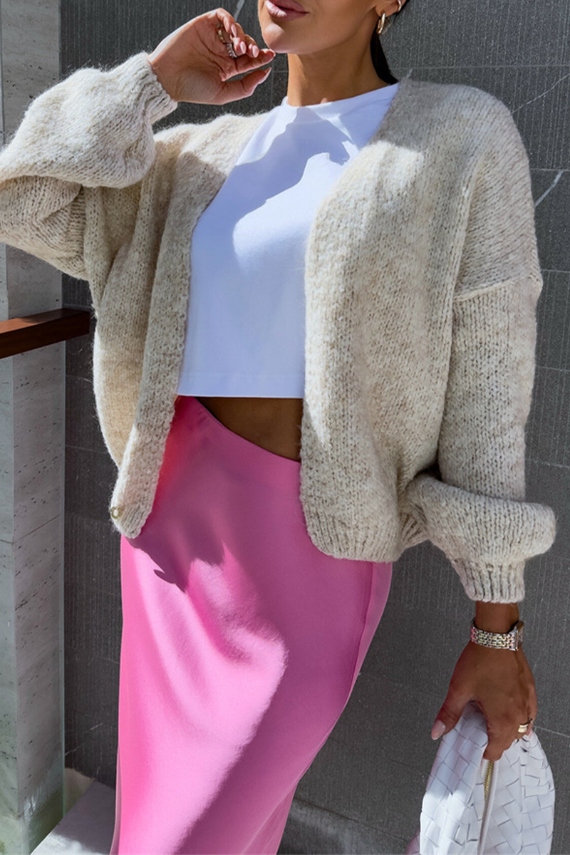 Vêtements d'extérieur décontractés, patchwork, col en V, couleur unie (4 couleurs)