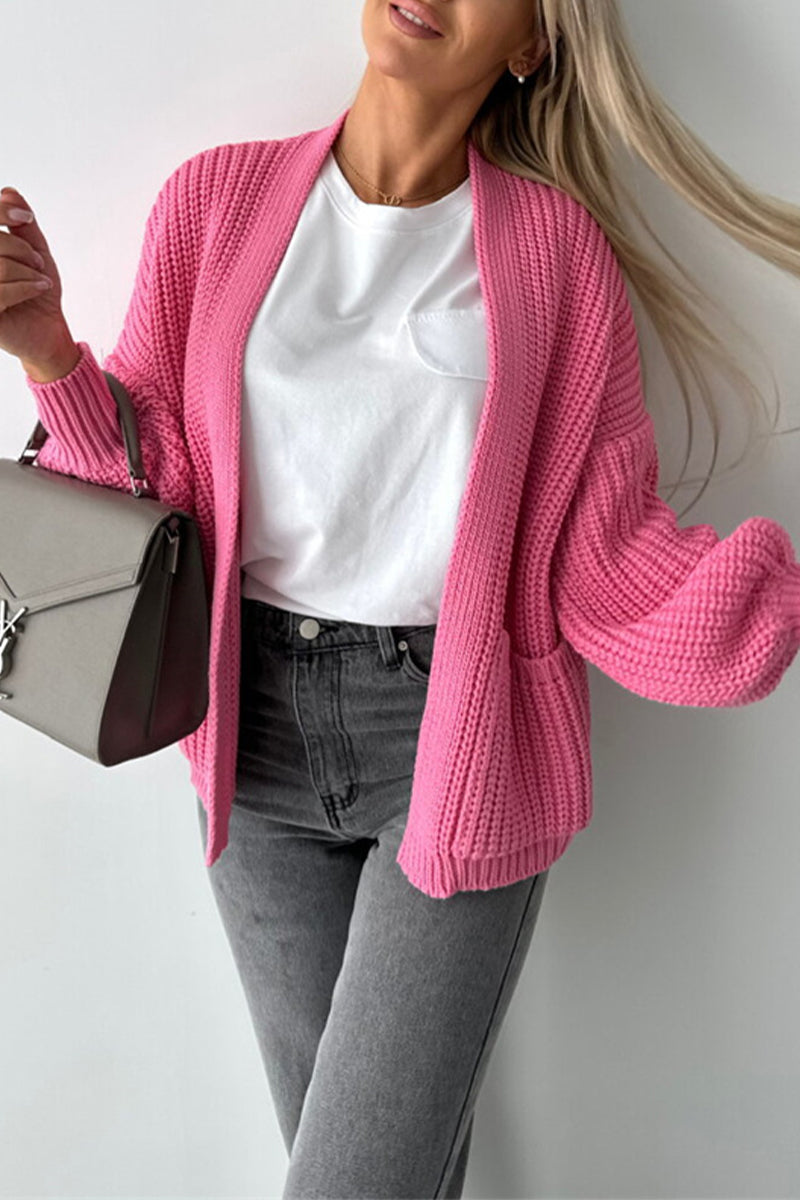 Vêtements d'extérieur décontractés à col en V et poches (5 couleurs)