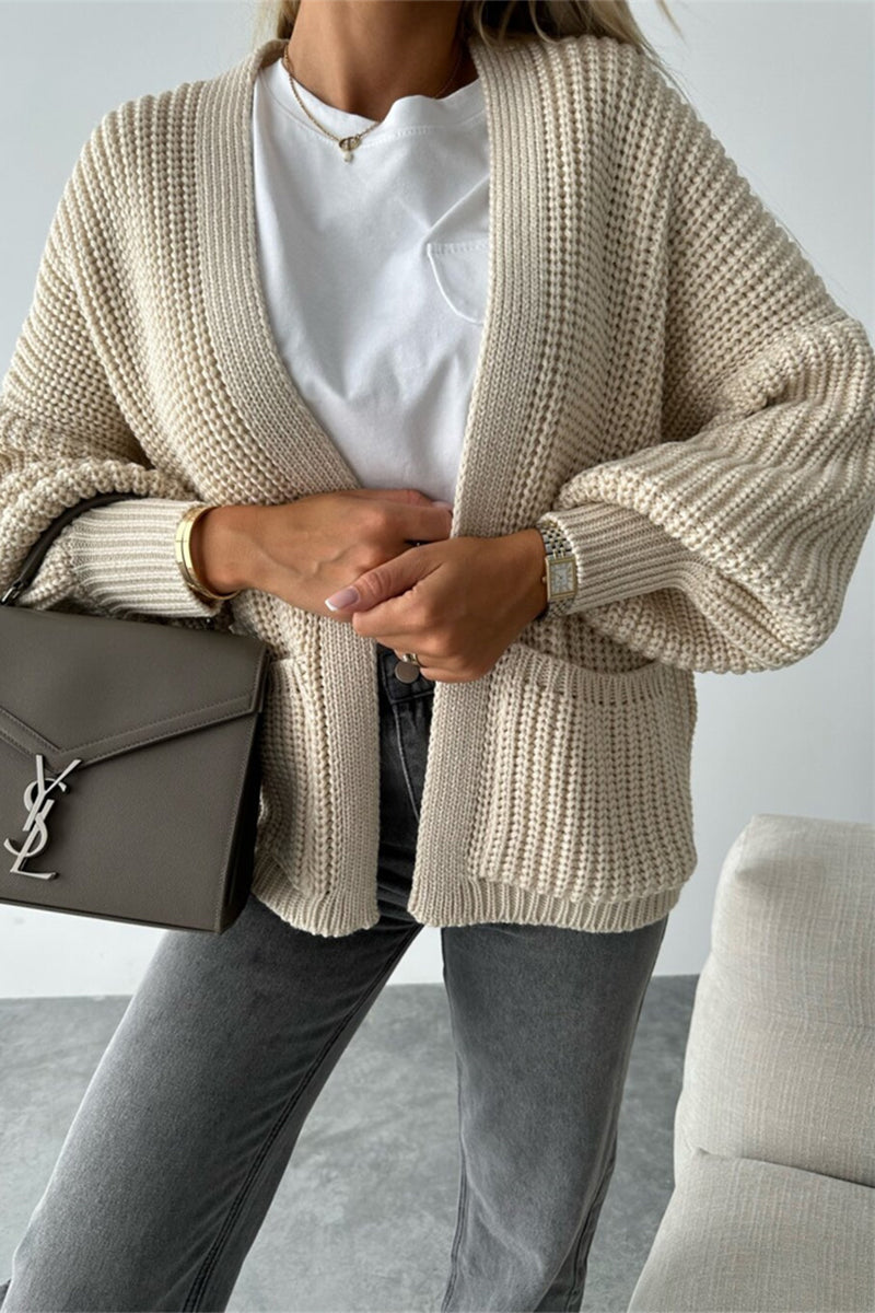 Vêtements d'extérieur décontractés à col en V et poches (5 couleurs)