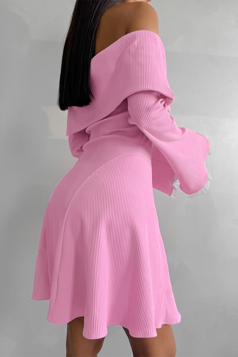 Sexy Spitzen-Patchwork-Kleider mit Aussparungen an Schulter und Taille