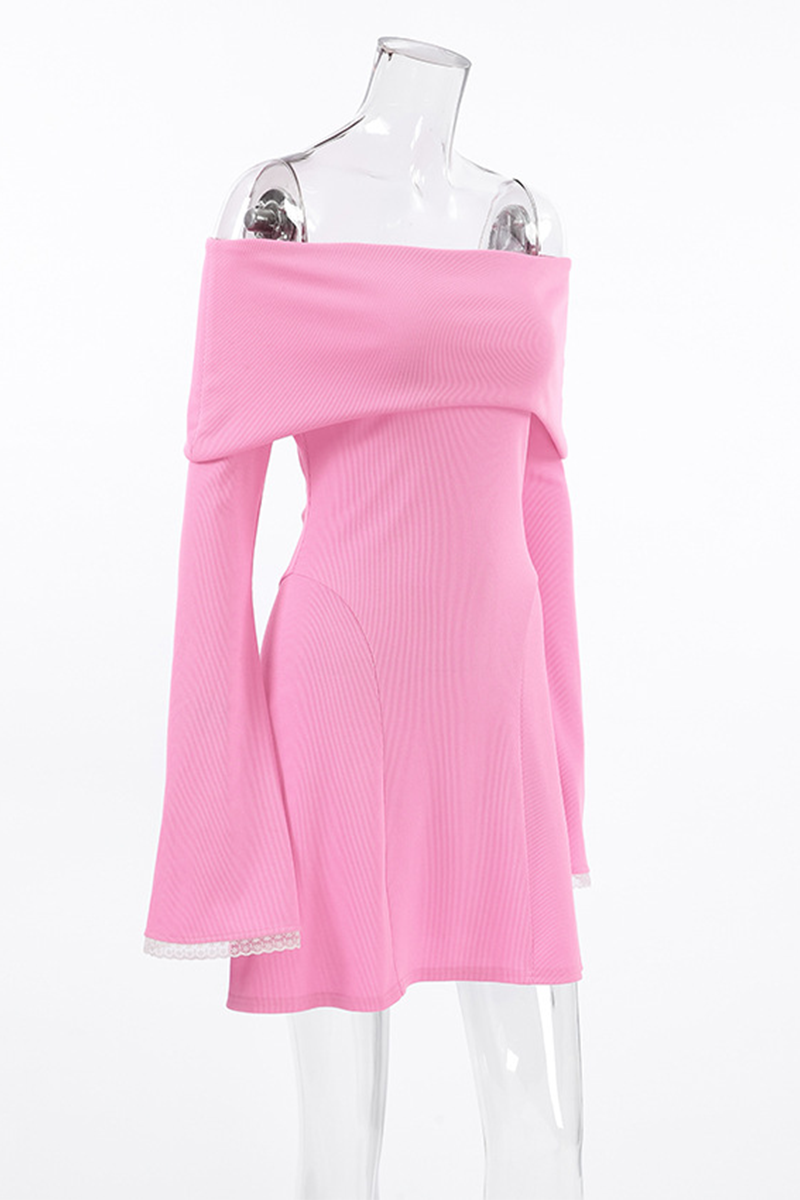 Sexy Spitzen-Patchwork-Kleider mit Aussparungen an Schulter und Taille