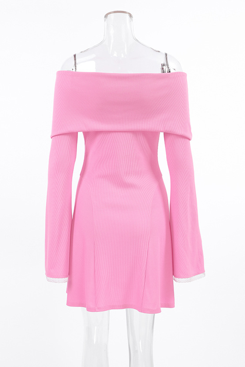 Sexy Spitzen-Patchwork-Kleider mit Aussparungen an Schulter und Taille