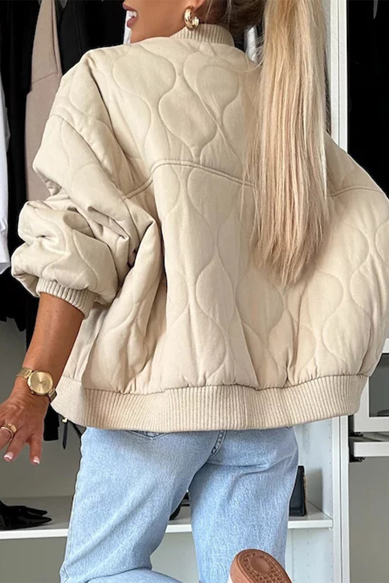 Vêtements d'extérieur décontractés à col rond avec boutons et poches (3 couleurs)