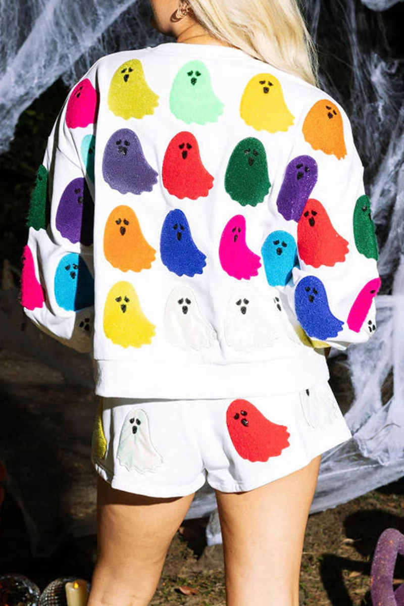 Ensemble deux pièces décontracté, manches longues, col rond, avec poches fantômes et empiècements contrastés, pour tous les jours.