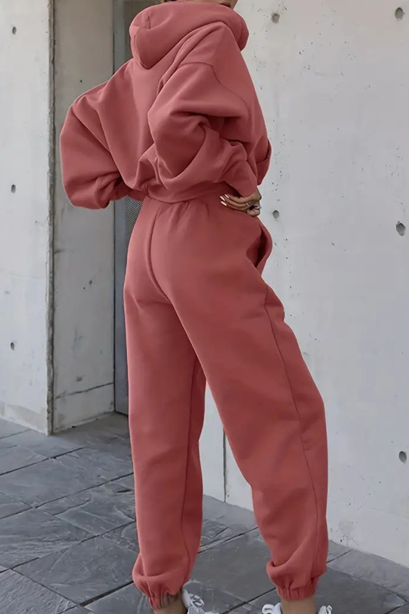 Ensemble deux pièces décontracté à capuche et poches avec cordon de serrage (5 couleurs)