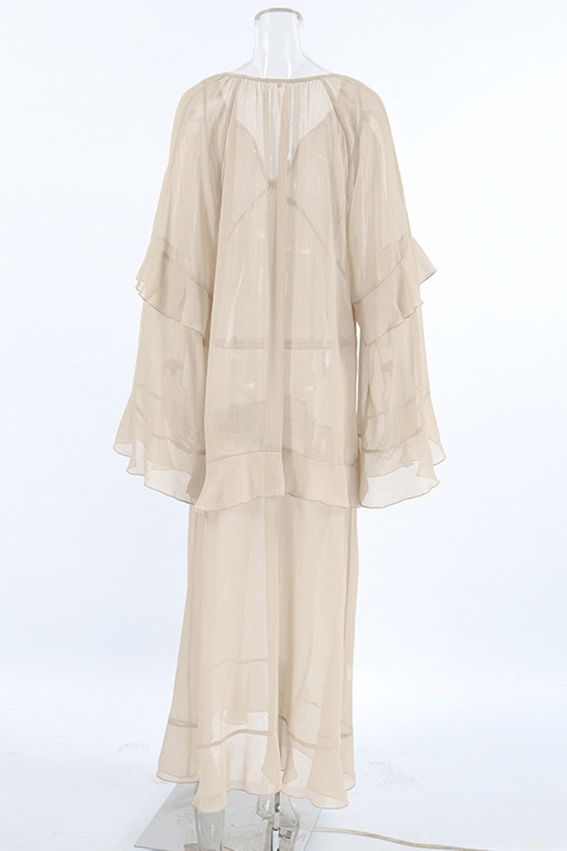 Robes A-line sexy à col en V et volants, transparentes.