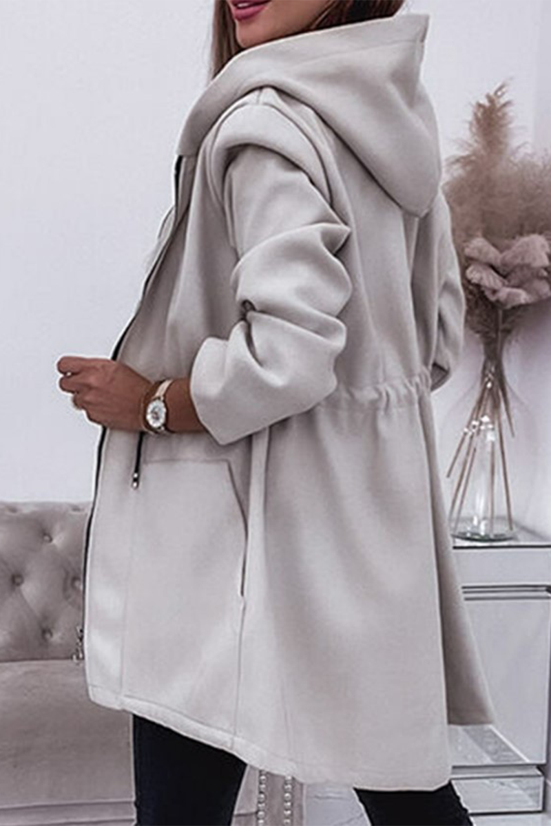 Vêtements d'extérieur décontractés à capuche avec cordon de serrage et poches (4 couleurs)