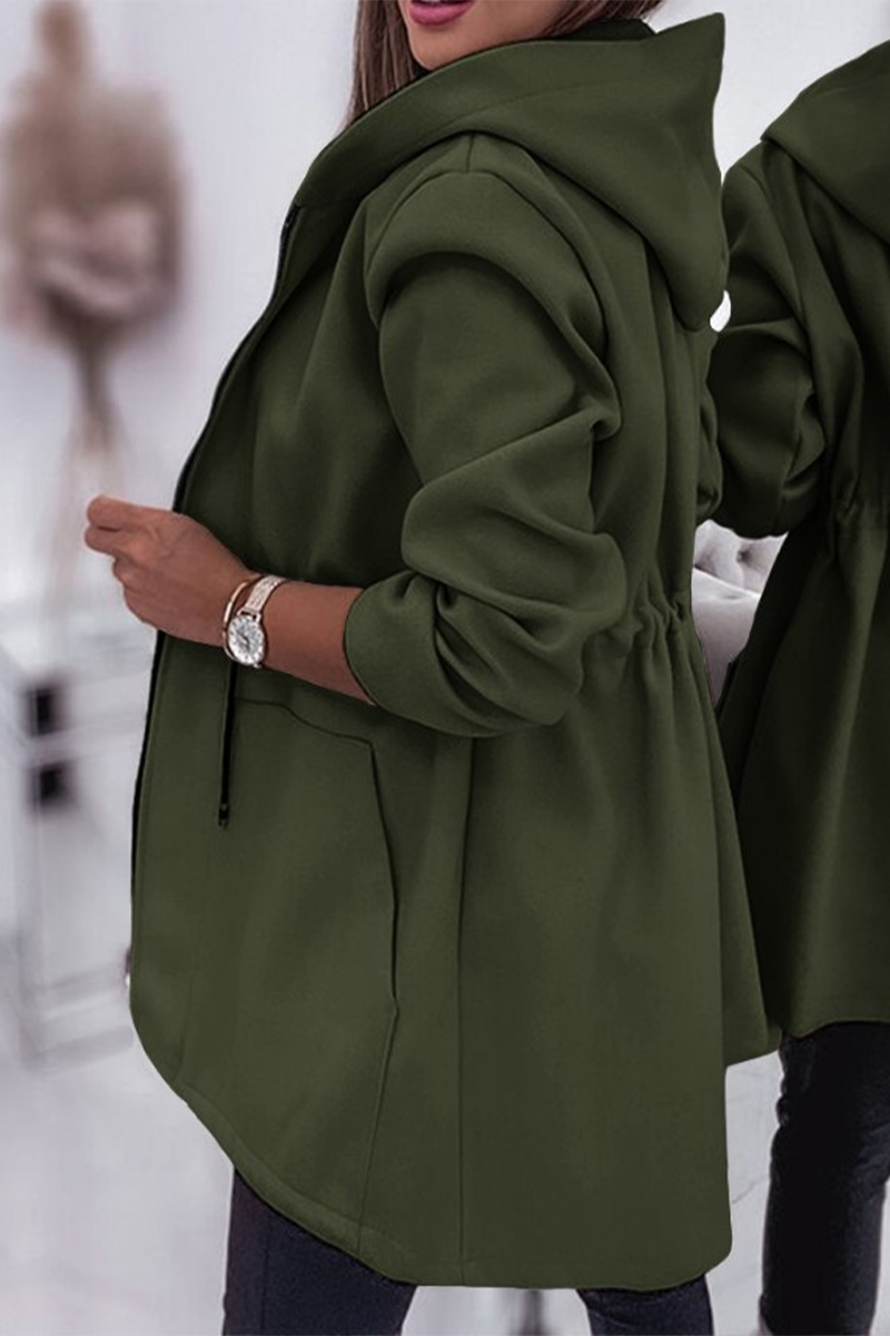 Vêtements d'extérieur décontractés à capuche avec cordon de serrage et poches (4 couleurs)